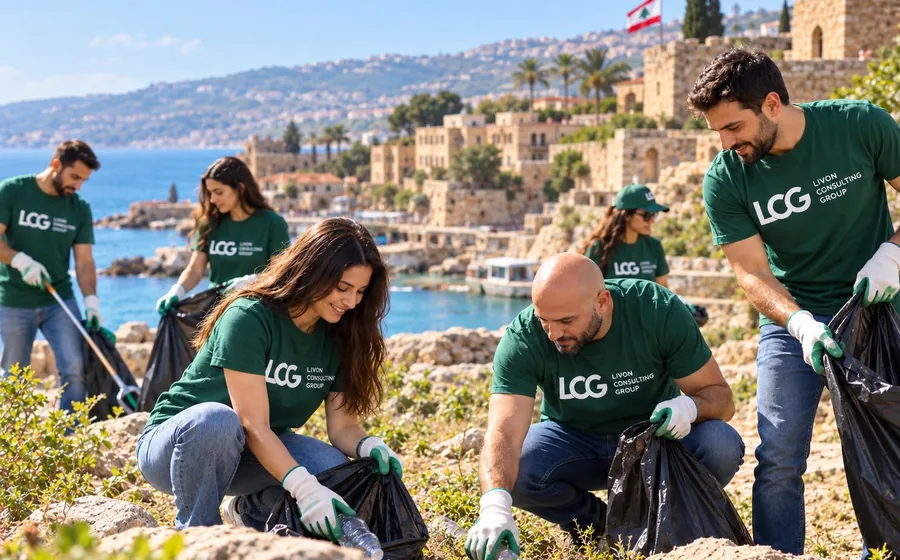 LCG volunteers cleaning up the coastline in a community programme