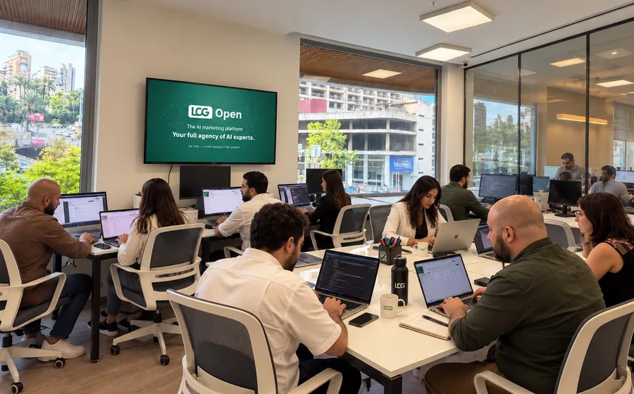 LCG consultants at work in the office with the LCG Open platform on screen