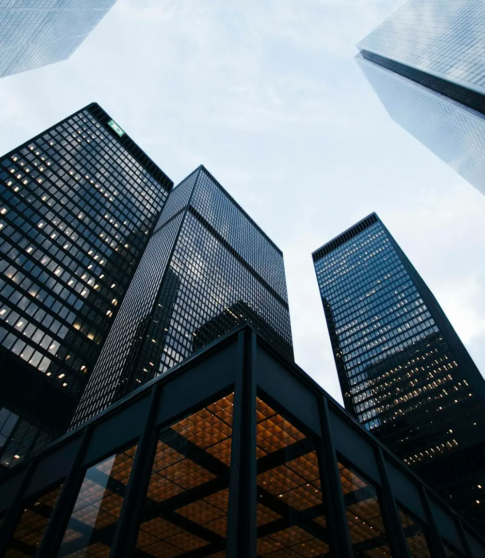 Modern glass office towers, the architecture of transformation