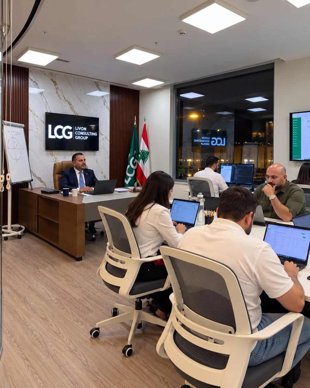 The LCG team at work in the LCG office